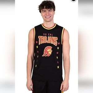 Black USC Trojans Basketball Style Jersey Tank Top